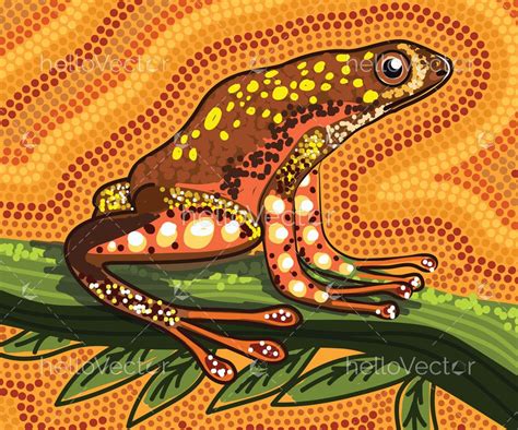 Aboriginal dot artwork with frog - Download Graphics & Vectors