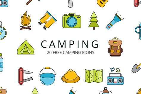 Camping Vector Icon Set Free Download - Creativetacos