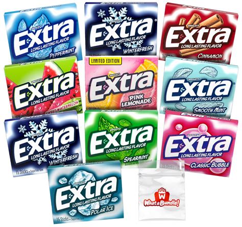 Amazon.com : Extra Gum Variety Pack of 9 Flavors - Extra Gum Bulk Pack of 10 Packs of Sugarless ...