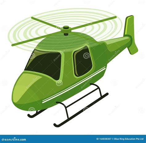 Isolated Helicopter in Green Color Stock Vector - Illustration of ...