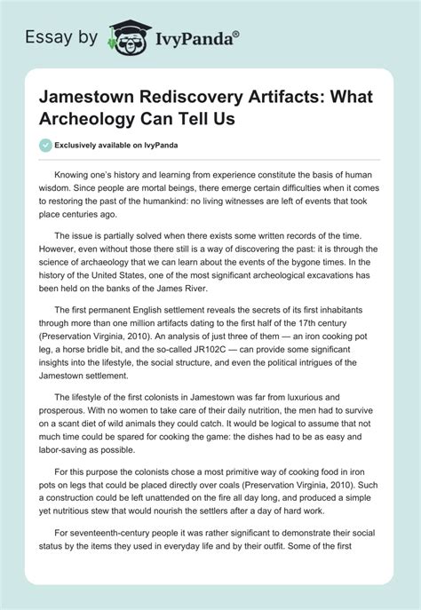 Jamestown Rediscovery Artifacts: What Archeology Can Tell Us - 584 ...