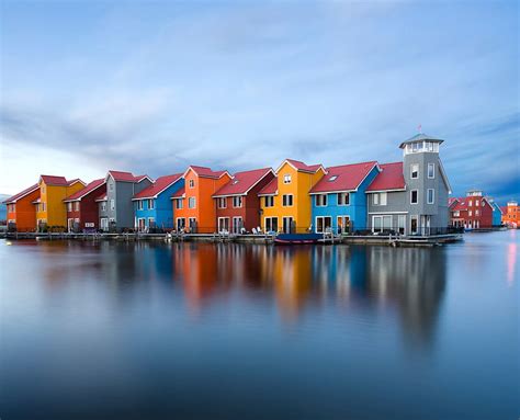 Scandinavian view, colorful, water, view, houses, colors, reflection ...