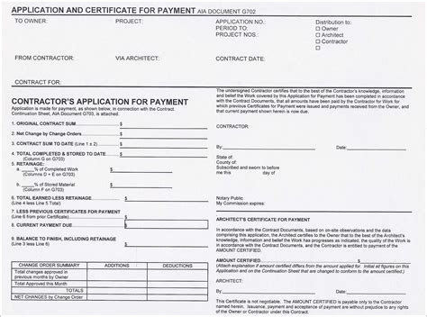 Aia Form G703 Excel For Your Construction Payment inside Construction Payment Certificate ...