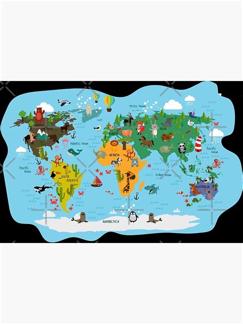 "world animals map" Poster for Sale by m-j-k-a-i | Redbubble