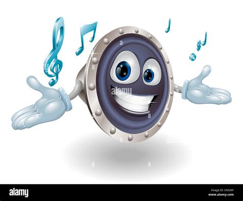 Illustration of a smiling cartoon speaker man character Stock Photo - Alamy