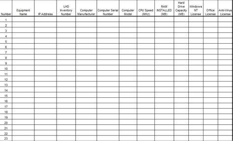 Free Equipment Register Template (Excel, Word) - Excel TMP