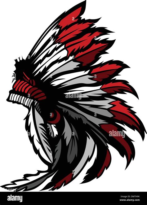 American Native Indian Feather Headdress Mascot Vector Graphic Stock Vector Image & Art - Alamy