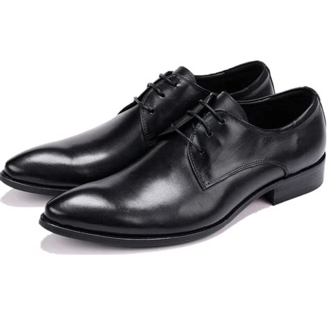 Fashion Derby Prom Shoes Mens Dress Shoes Genuine Leather Business Shoes Male Formal Wedding ...