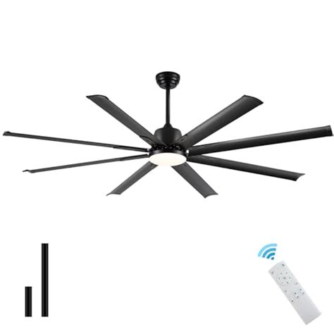 Minislak 72 Inch Industrial Ceiling Fan with Light and Remote Control ...