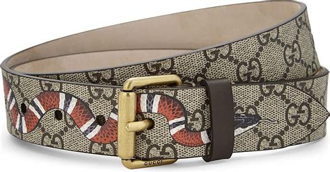 Gucci Snake Gg Supreme Canvas Belt for Men | Lyst