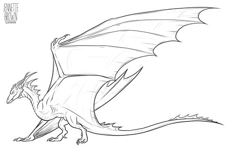 Wyvern Lineart Template 1 by sugarpoultry on DeviantArt