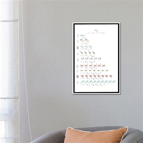 iCanvas "Neutral Animal Numbers" by PaperPaintPixels Framed Canvas Print - Bed Bath & Beyond ...