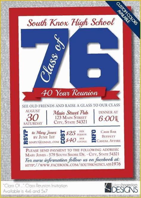 Class Reunion Invitation Templates Free Of Class Reunion Invitation ...