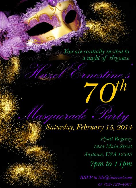 Masquerade Ball Invitations Mardi Gras Invitation Masquerade | Etsy