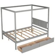 MUZZ Full Size Platform Bed Frame with Large Storage Drawer, Bed Frame ...