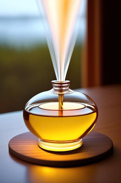 Premium AI Image | Aroma oil diffuser on table against in minimalist bedr