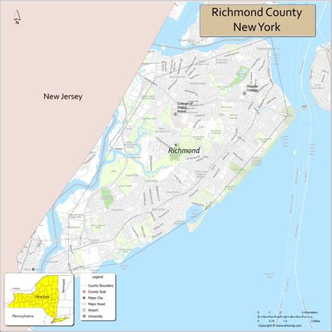 Map of Richmond County, New York - Where is Located, Cities, Population ...