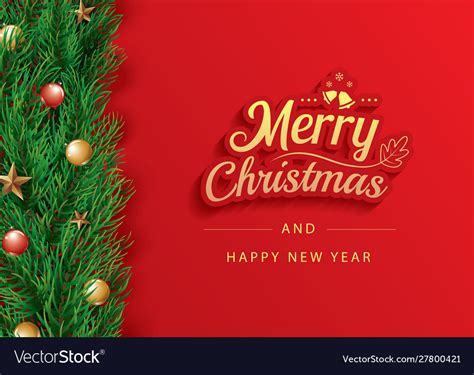 Merry christmas and happy new year greeting card Vector Image