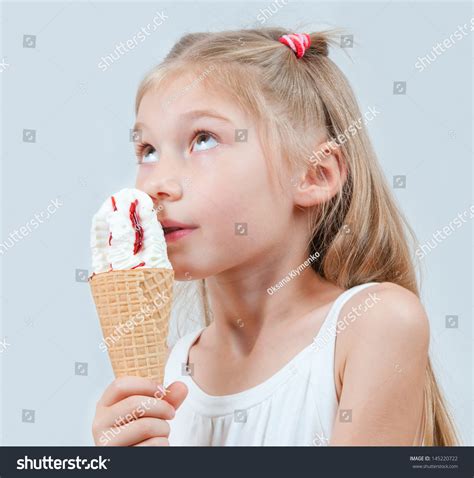 Delicious Ice Cream Cone Little Girl库存照片145220722 | Shutterstock