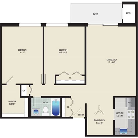 2 Bedrooms + 1 Bath | 2 Beds 1 Bath Apartment for Rent in Landover, MD...