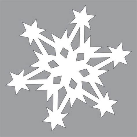 Paper Snowflake Pattern with Stars Cut out Template | Free Printable Papercraft Templates