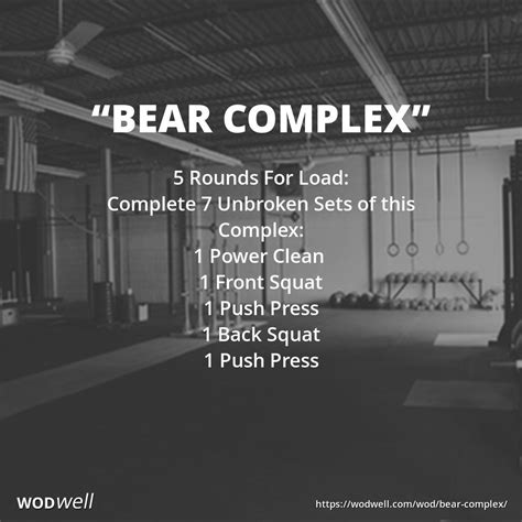 "Bear Complex" Workout, CrossFit Benchmark WOD | WODwell