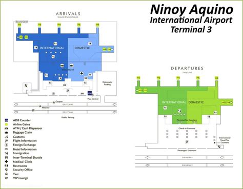 Ninoy Aquino International Airport Terminal 3 Map - Ontheworldmap.com