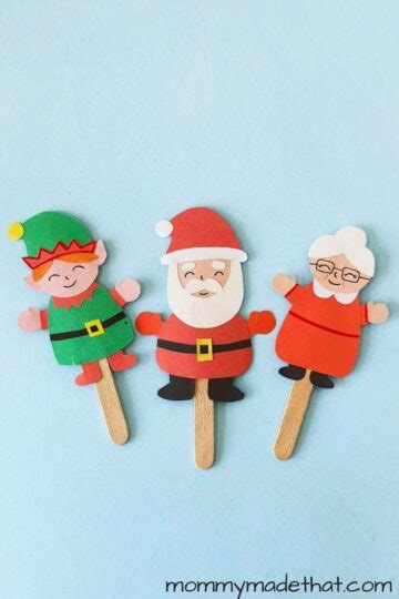 Cute Christmas Puppets (With Free Printable Template)