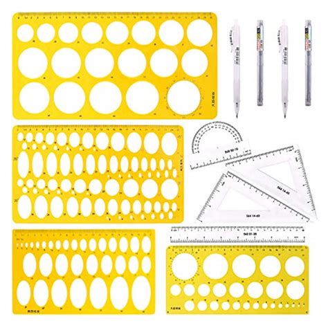 Keadic 10 Pieces Small and Large Plastic Circle and Oval Templates ...