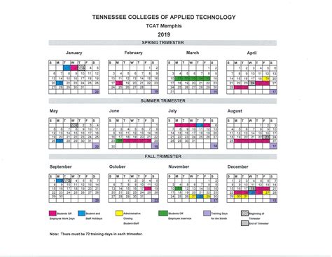 Academic Calendar | TCAT Memphis