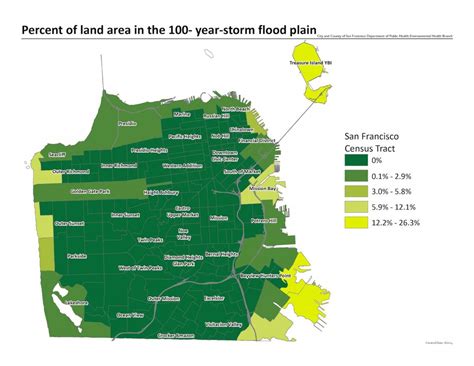 San Francisco inondation de la zone de carte - carte de San Francisco de la zone d'inondation ...