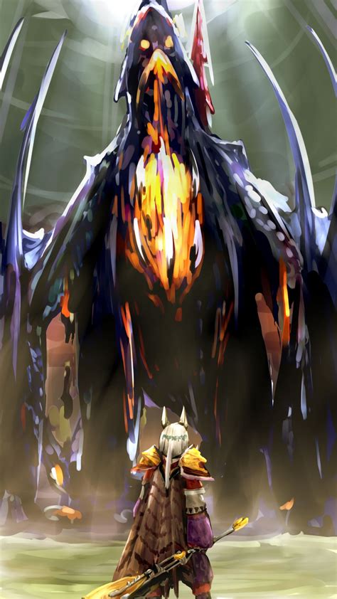 an animated image of a giant monster standing next to a man