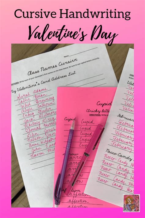 Valentine's Day Cursive Handwriting Practice - Classroom Freebies