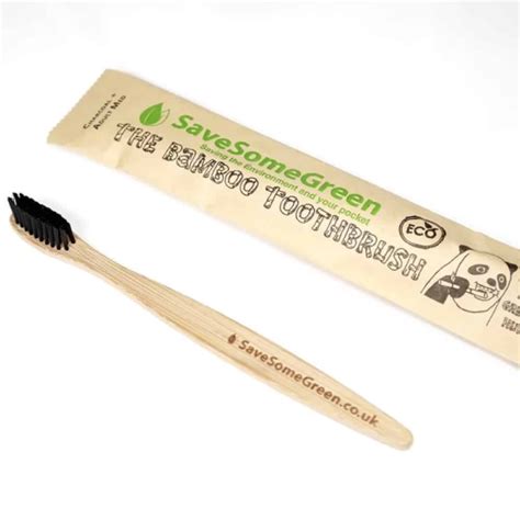 Bamboo Toothbrush with Charcoal + Medium Bristles – Save Some Green