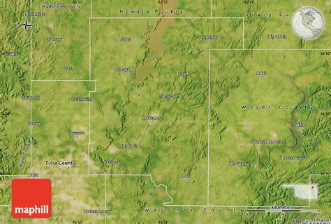 Satellite Map of Rogers County