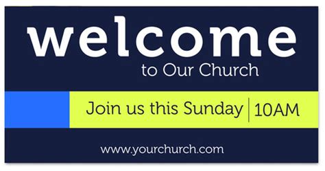 Welcome - Outdoor Banner - Blue Green Style 1 - ChurchBanners.com