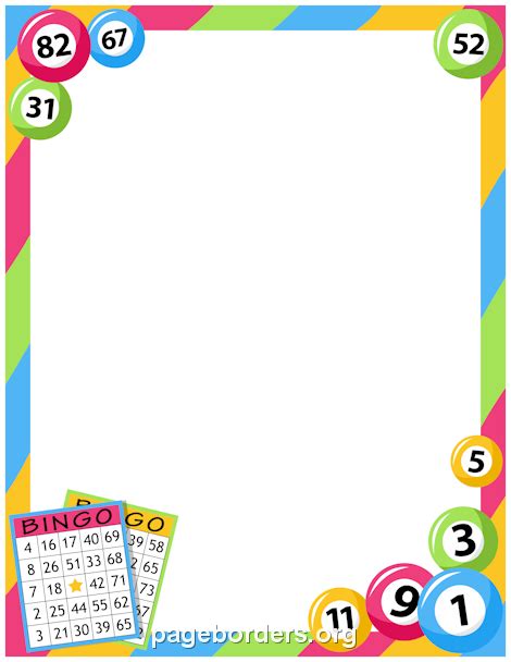 Bingo border clip art page border and vector graphics image #38649