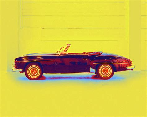 1961 Mercedes-Benz 190 SL 4 - Neon Colored Digital Art by Celestial ...