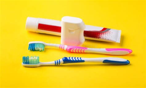 Toothbrush and Toothpaste Close-up. Dental Care Stock Image - Image of ...