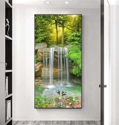 Custom 3D Photo Wall Painting Waterfall Nature Landscape Large Mural ...