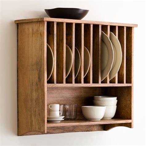 Wall mount plate rack, Plates on wall, Kitchen rack design
