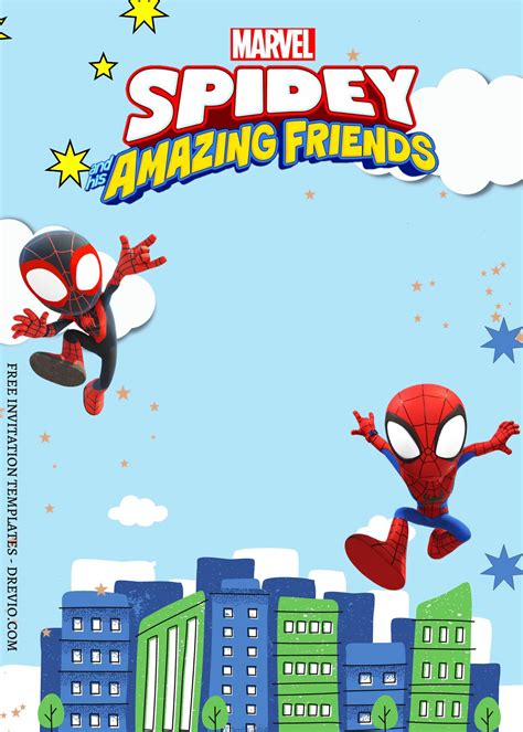 9+ Awesome Spidey & His Amazing Friends Canva Birthday Invitation Templates | Download Hundreds ...