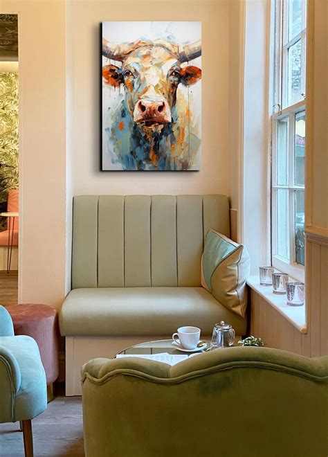 Longhorn Steer Canvas Wall Art, Southwestern Wall Art, Cow Canvas Wall ...