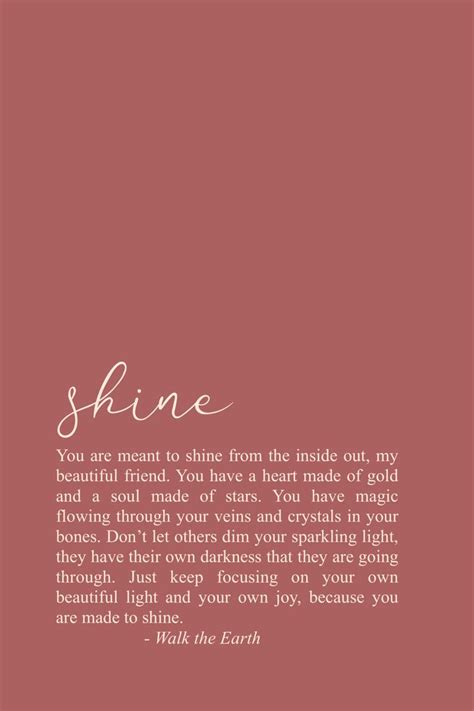 Shine Quotes, True beauty comes from within, Inspirational quotes for ...