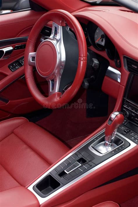 Sport Car Red Leather Interior Stock Image - Image of fast, vynil: 99157335