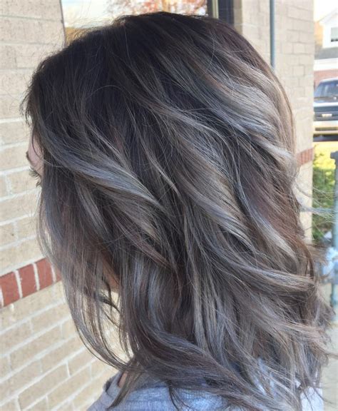 60 Ideas of Gray and Silver Highlights on Brown Hair | Blending gray ...