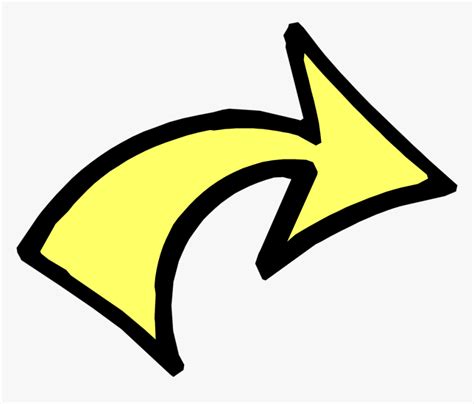 Transparent Curved Arrow Clip Art - Transparent Background Yellow Arrow Png, Png Download - kindpng