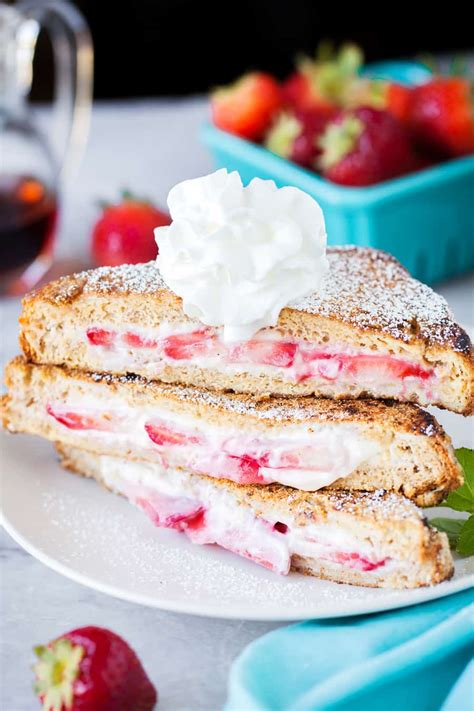 Cream Cheese Strawberry Stuffed French Toast - I Am Homesteader