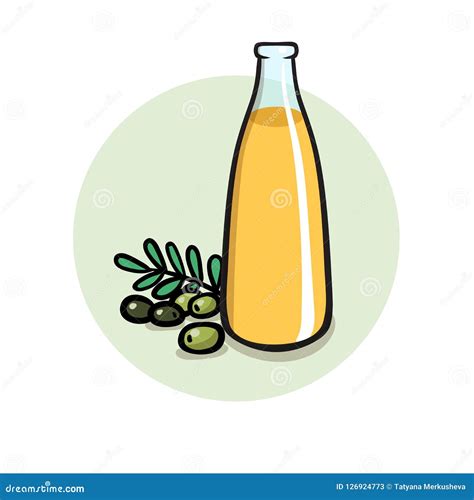 Healthy Cooking Oil in Glass Bottle. Flat Vector Illustration. Isolated on White Background ...