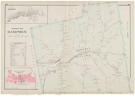 Hampden 1894 Old Town Map Reprint Hampden County - Etsy